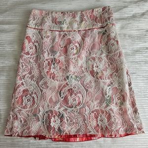 Alberto Makali Silk Lace  midi Skirt   Size 8